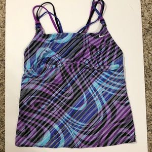 NIKE SWIM TANKINI TOP BLUE PURPLE WHITE BLACK